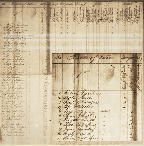 1870 Hadensville Pollbook - Detail